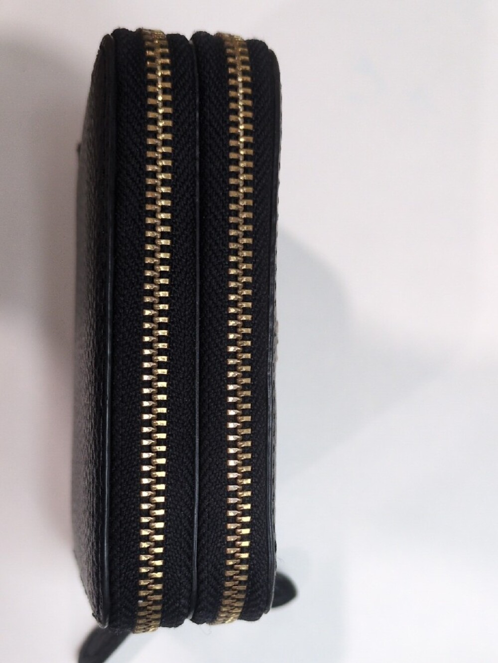 Coach Black Pebbled Leather Zip Around Wallet with Gold Logo - Picture 3 of 12